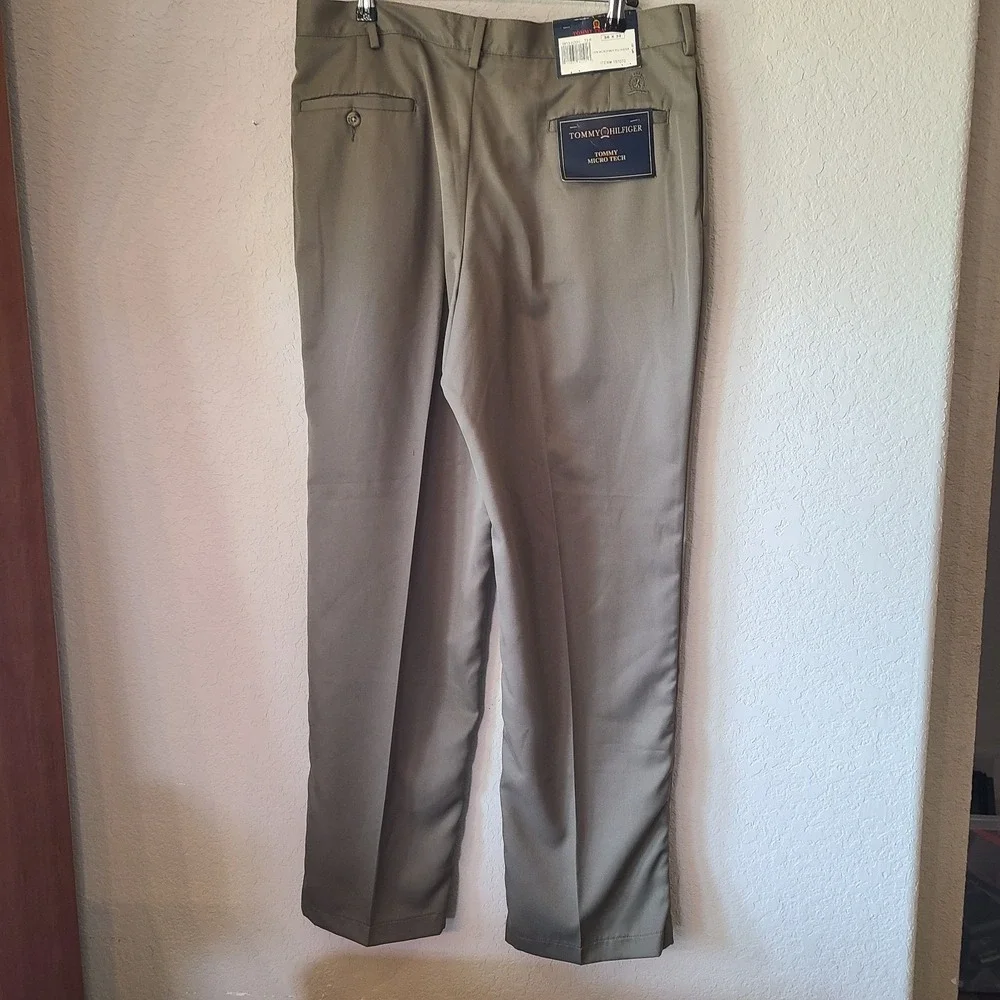 Tommy Hilfiger Pants‎ Mens 36X32 Green Chino Traveler Tommy Micro Tech Casual